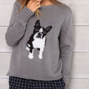 Wooden Ships Frenchie dog sweater M/L mohair/wool blend